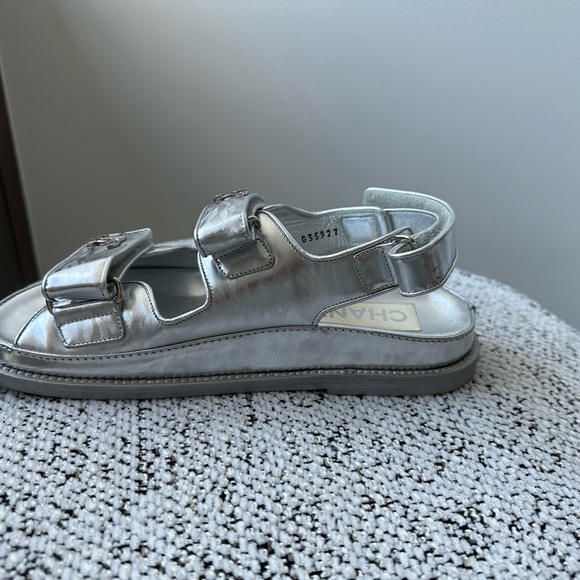 Chanel Silver Dad Sandals 22 Season - Picture 4 of 12